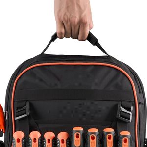Mochila Portaherramientas Resistente de 64 Bolsillos con Base Moldeada y Compartimento para Portátil, Organizador de Almacenamiento para Electricistas - Product Image 6