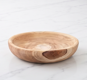 Natural Acacia Wood Serving <b>Bowl</b> With Pebbles Round Decorative Centrepiece For Home And Tabletop Use - Product Image 3