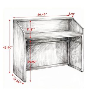 Scrivania di Ricezione Moderna e Lussuosa con Piedi Regolabili e Pannello Pieghevole, Arredo per Ufficio, Palestra, Hotel, Centro Commerciale, Scuola e Casse - Product Image 2