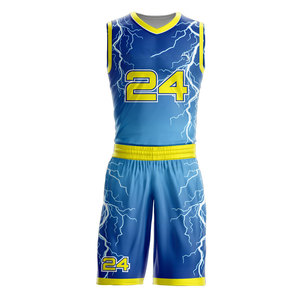 Tenue de basketball personnalisable respirante imprimée, design OEM, vêtements de sport par sublimation, ensemble uniforme de basketball - Product Image 1