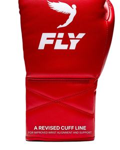 High Quality Red Fly Lace-Up Boxing Gloves % Genuine Cowhide Leather Outdoor Waterproof Lightweight Sparring Muay Thai MMA - Product Image 3