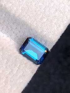 Pierre précieuse de tourmaline bleue naturelle, taille émeraude, pierre brute, tourmaline bleue intense pour la création de bijoux fins - Product Image 6