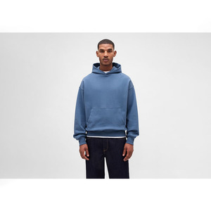 Sudadera con Capucha Azul Extra Grande para Hombre, Sudadera de Felpa Francesa de Algodón, Ropa Casual de Calle para Otoño, Sudadera de Moda, Alta Calidad, OEM - Product Image 3