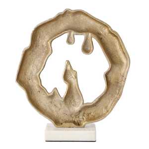 Nueva Escultura Decorativa de Aluminio Dorado para el Hogar, Figura Artística Hecha a Mano, Ecológica y Moderna para Decoración de Mesa de Salón - Product Image 3