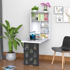 White Wall-Mounted Foldable Computer Desk - Product Image 1