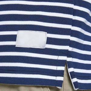 Men's <b>Navy</b> White Striped Crew Neck Pullover Long Sleeve Regular Fit Casual <b>Knitted</b> Cotton Sweatshirt Spring Wear - Product Image 6