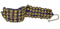 Paire de clochettes Ghungroo bleues à 4 cordes, en laiton plaqué, avec impression numérique et couleur personnalisée, pour danse folklorique et classique indienne, personnalisable