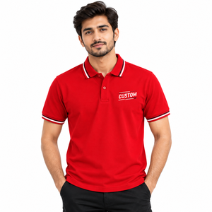 Polo de Manga Corta para Hombre, Color Sólido, Cuello con Botones, Estilo Casual, Venta al Por Mayor, 100% Algodón, con Impresión y Bordado de Logotipo - Product Image 2