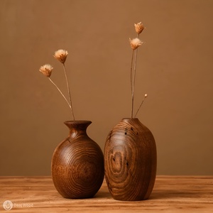 Jarrones de Madera Maciza para Flores Secas, Personalizables al Por Mayor a Bajo Precio, Decoración para Hogar, Tienda o Restaurante - Product Image 6