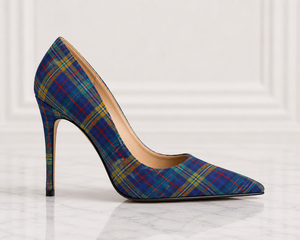 Escarpins à talons hauts en tartan pour femmes, élégants, à bout pointu, style stiletto, chaussures de marque privée, écossaises de haute qualité pour mariage et soirée - Product Image 2