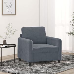 Sillón Individual de Terciopelo Gris Oscuro 100% Poliéster con Metal y Espuma para Sala de Estar - Product Image 1