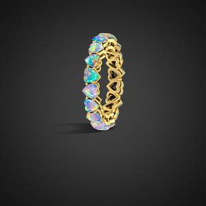 Zubeda Gems Heart Shaped Ethiopian <b>Fire</b> Opal 925 Silver Bezel Set Wedding Band Ring Women's Classic Engagement Love Gift - Product Image 4