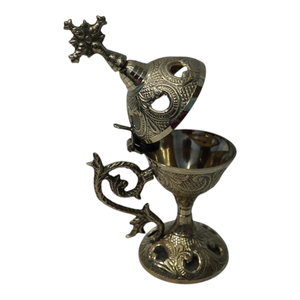 Quemador de Incienso de Latón Hecho a Mano para Iglesia, Oración, Meditación, Aromaterapia, Taza Decorativa de Resina para Carbón - Product Image 1