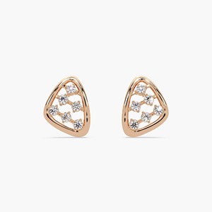 Pendientes de Diamantes Cultivados en Laboratorio de Oro de 14K, Minimalistas, Geométricos, Pequeños, Elegantes, para Uso Diario, Regalo de Joyería para Boda, para Mamá, Hija, Mujer - Product Image 3
