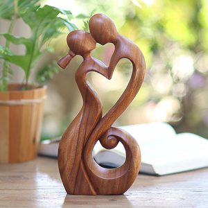 Sculptures en bois de style abstrait artisanal design personnalisé figurines en bois cadeau d'anniversaire unique - Product Image 6