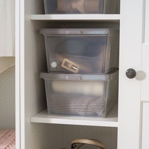 Bacs de rangement en plastique de 14,5 litres avec couvercles, empilables, lot de 6 - Product Image 4