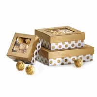 Boîte de chocolat, avec fenêtre en carton, boîtes cadeaux pour chocolats faits maison, avec couvercles transparents pour l'emballage du chocolat