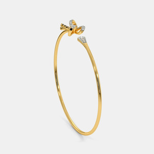 Bracelet ouvert en or avec nœud papillon et diamants - Product Image 3