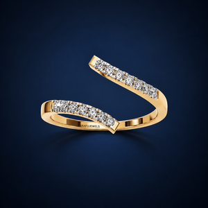 Anillo de Compromiso Moderno con Diamante Cultivado en Laboratorio, Diseño Abierto Unisex, Oro 10K 14K 18K, Plata 925 935 - Product Image 1