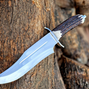 Couteaux de chasse Bowie artisanaux avec lame polie et manche robuste pour les activités de camping en plein air et l'équipement de randonnée - Product Image 5