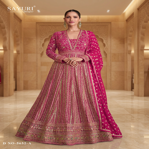 Robe Anarkali brodée longue jusqu'au sol pour mariage, tenue de fête, vêtements traditionnels indiens et pakistanais pour femmes - Product Image 1