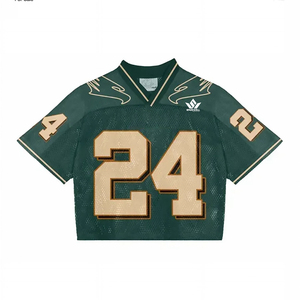 Pink <b>Mesh</b> American Football Jersey Number 22 V-Neck <b>Short</b> Sleeve Sublimated Breathable Polyester Unisex Adult Team Uniform - Product Image 6