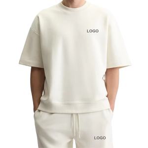 Ensembles décontractés d'été de bonne qualité avec épaules tombantes, vente en gros, vêtements de fitness, ensembles de t-shirts et shorts pour hommes en tissu épais GSM - Product Image 1