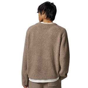 Sudadera con Capucha de Punto Bouclé Marrón, Cómoda, Suave, Informal, para Hombre y Mujer, Estilo Relajado y Moderno - Product Image 5