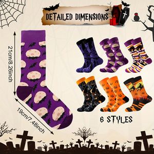 6 paia divertenti zucca ragno nero gatto calze di cotone per gli uomini donne ragazze-Halloween vacanza Set - Product Image 3