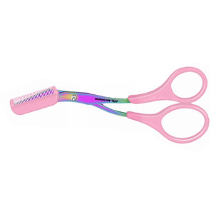 Ensemble de tondeuses à sourcils, ciseaux à sourcils antidérapants avec peigne, précision professionnelle, 2 pièces, rose, acier inoxydable - Product Image 2