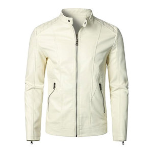 Custom Made <b>Leather</b> <b>Jacket</b> Design Your Own <b>Men</b> <b>Leather</b> <b>Jacket</b> Waterproof <b>Men</b> <b>Leather</b> <b>Jacket</b> Stand Collar Zipper Closure Slim Fit - Product Image 1