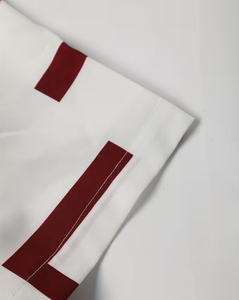 Men's White Red Floral Print Short Sleeve Shirt Set Casual Summer Breathable Woven Polyester 180g Shorts Button-Up Top - Product Image 4