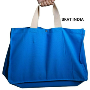 Blue Wholesale Eco-Friendly 100%Cotton Canvas Tote Bags with <b>Rope</b> Handles Customized Fashion Women's Travel Tote Bags Recyclable - Product Image 1