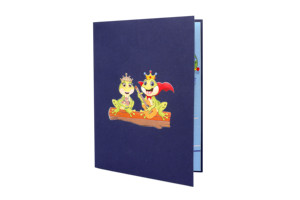 Kiricard การ์ดอวยพรเจ้าชายกบป๊อปอัพ3D น่ารักดีไซน์ใหม่งานฝีมือกระดาษงานฝีมือของขวัญคริสต์มาสอะนิเมะสไตล์เด็ก - Product Image 2