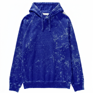 Pull-over personnalisé pour homme, style streetwear, coupe ajustée, col rond, poche imprimée en relief, en coton/fibre de bambou, délavé à l'acide, respirant, en tissu tricoté - Product Image 2