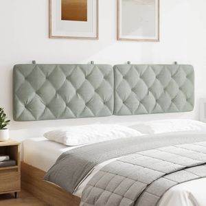 Coussin de tête de lit en velours gris clair de 76,0 pouces, 100 % polyester, pour la lecture et le repos au lit - Product Image 3