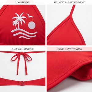 Sujetador de bikini al por mayor para mujer, con cuello halter y estampado, ligero, para playa, baño, personalizado, para piscina - Product Image 6