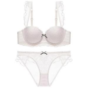Conjunto de Ropa Interior Deportiva de Dos Piezas con Relleno Extraíble para Mujer, Sujetador Deportivo y Braguitas de Algodón 100% - Product Image 1