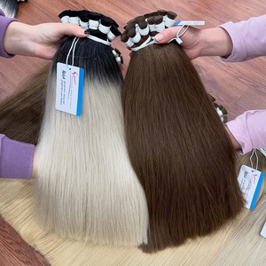 Extensions de Cheveux Remy Vietnamiens Thanh de Qualité Supérieure, Lisses Naturels, en Vrac, Double Trame Faite à la Machine, Toutes Couleurs, Teintables, 20-85g, Prêtes à l'emploi - Product Image 2