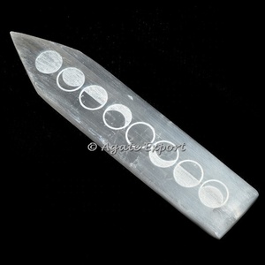 Símbolo de piedra curativa grabada 2024, placa de carga de selenita, herramientas de curación de selenita - Product Image 5