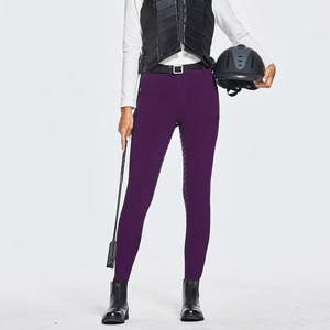 Pantalones de equitación para mujer, personalizables, estampados, transpirables, ligeros, de secado rápido, antideslizantes, de cintura media, largos, con cierre de botones - Product Image 1