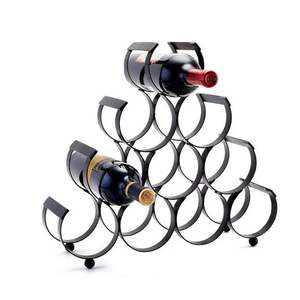 Support mural en métal noir pour bouteilles de vin, présentoir empilable pour bouteilles de vin, décoration de bar - Product Image 4