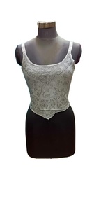 TOP CORTO DE ALGODÓN BORDADO INDIANO ESTILO BOHEMIANO VESTIDO DE PLAYA CASUAL TOP CORTO CON ESTILO - Product Image 5