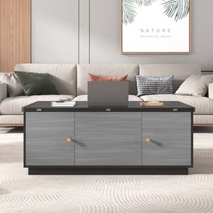 Tavolino da Caffè Moderno Grigio Rettangolare con Piano Sollevabile e Vano Contenitore Estensibile, Design Multifunzionale - Product Image 1