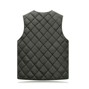 Chaleco Acolchado para Hombre, Cuello en V, Color Sólido, Relleno de Poliéster, Casual, Cálido para Otoño, Cierre con Botones, Bolsillos Delanteros - Product Image 2