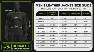 Veste noire Café Racer pour homme avec col à boutons-pression, quatre poches zippées, manches à empiècements, poignets zippés et style motard classique - Product Image 6