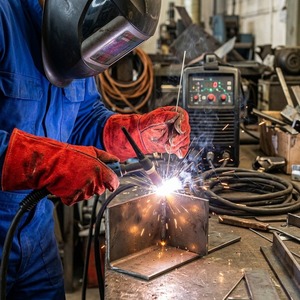Gants de soudeur en cuir de vachette de qualité supérieure, durables, sûrs, confortables, résistants à la chaleur, doublure en polaire, sécurité au travail - Product Image 5
