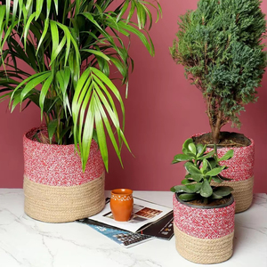 All-Purpose Set of 3 Jute <b>Basket</b> <b>for</b> Storage & <b>Plant</b> Styling - Product Image 1