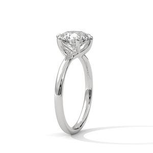 Bague solitaire la plus vendue avec diamant rond serti à griffes, idéale pour le quotidien, le bureau et comme cadeau élégant pour elle lors de mariages. - Product Image 4