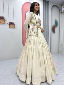 Pure Tissue Shimmer Lehenga Choli With Handwork Diamond Work <b>Jacket</b> <b>Wedding</b> Festival Party Wear Collection - Product Image 2